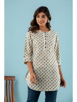 Kohsh - Cream Printed Cotton Tunic