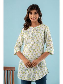 Kohsh - White Handblock Printed Cotton Tunic