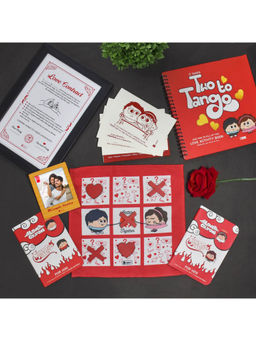 Indigifts - Valentine Gift for Girlfriend Love Combo Red Set Of Romantic Games and Love Cards Set