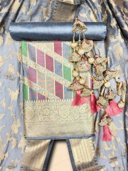 Chhabra 555 - Meeanakari Weaving Banarasi Dress Material