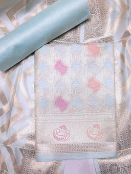 Chhabra 555 - Banarasi Dress Material with Meenakari Weaving and Dupatta