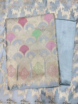 Chhabra 555 - Meenakari Weaving Dress Material & Jhallar Dupatta