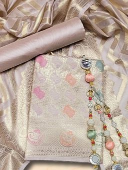 Chhabra 555 - Banarasi Dress Material with Meenakari Weaving and Dupatta