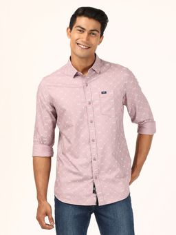 Lee - Men's Printed Pink Shirt Slim Fit