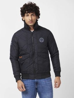 Spykar - MEN'S Puffer JACKET WITH SHERPA COLLAR