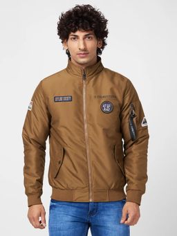 Spykar - MEN'S BOMBER JACKET WITH DIY VELCRO BADGES