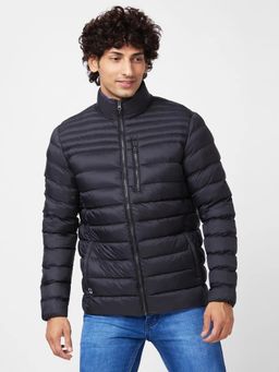 Spykar - MEN'S PACKABLE PUFFER JACKET WITH BRANDED PRINT ON NECK