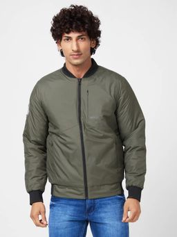 Spykar - MENS PUFFER REVERSIBLE JACKET WITH CONTRAST SLIP PATCH ON REVERSE SIDE