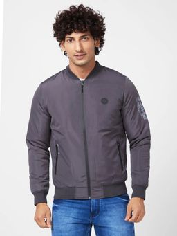 Spykar - MEN'S PUFFER JACKET WITH SLEEVE & ZIPPER POCKET PRINTED DETAILS