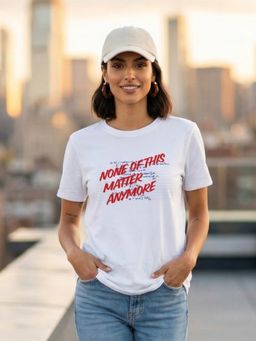Nobero - Women Typography Print White T-Shirt