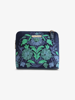 Caprese - Women Navy Blue Siji Tresana Kashida Embroidery Crossbody Bag (S)