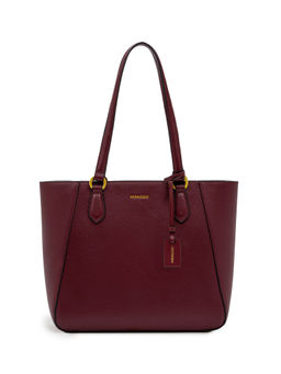 MIRAGGIO - Women Maroon Textured Cali Tote Bag (L)