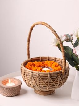 Vanchai - Floral Cane Basket