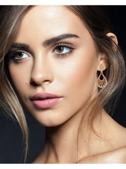 JYONA - Women White Stones Rose Gold Plated Earrings