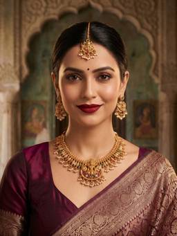 NUI - Women Multi-Color Stones Gold Plated Jewellery Set