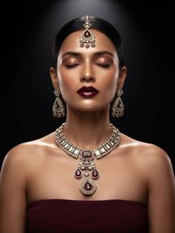 NUI - Women Multi-Color Stones Gold Plated Jewellery Set
