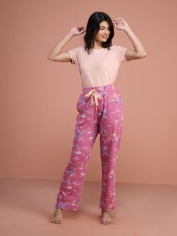 Nykd by Nykaa - Cotton Modal Pajama - Nys126 - Jungle Mauve