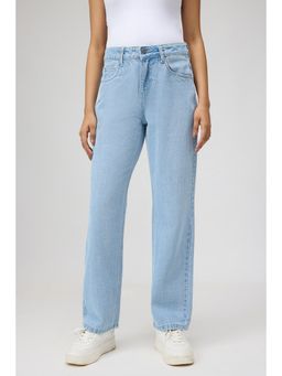 FREAKINS - Powder Blue Straight Jeans