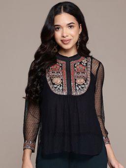 Aarke Ritu Kumar - Black Adira Embroidered Kurti