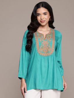 Aarke Ritu Kumar - Turquoise Blossoms Kurti