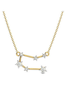 Candere by Kalyan Jewellers - 18Kt Yellow Gold and Diamond Gemini Zodiac Necklace