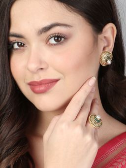 Adwitiya - Gold Plated Pearl Jewellery Set