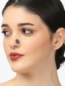 Adwitiya - Oxidised Silverplated Clip On Nosepin (Set of 5)