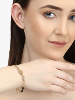 Adwitiya - Women Gold Plated Beaded Stone Bracelet