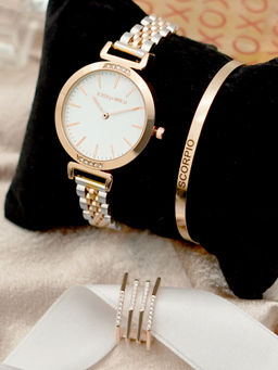 Joker and Witch - Joker & Witch White Stainless Steel Watch and Bracelet With Ring (Set of 3)