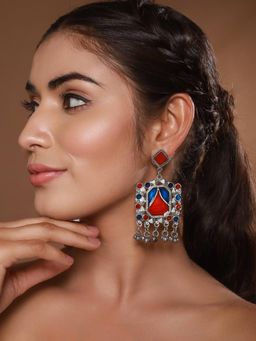 Aatmana - Women Multi-Color Square Drop Earrings