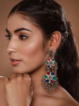 Aatmana - Women Multi-Color Floral Drop Earrings