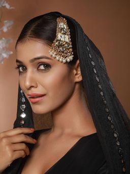 Aatmana - Gold-Plated Pearl Kundan Studded Jhumar Pasa