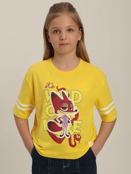 VERO MODA - Girls Yellow Zootopia Printed T-Shirt