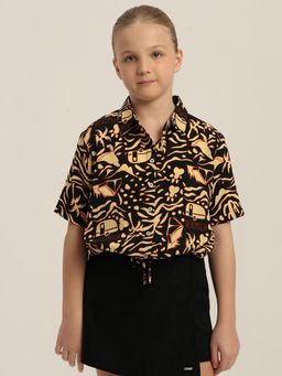 VERO MODA - Girls Printed Tie Waist Shirt
