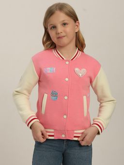 VERO MODA - Girls Pink Varsity Jacket