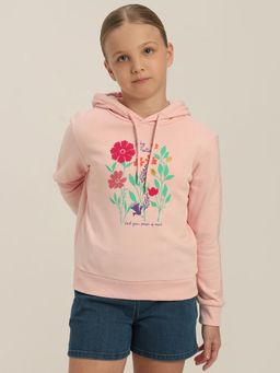 VERO MODA - Girls Blush Pink Floral Hoodie