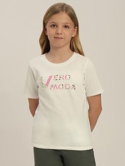 VERO MODA - Girls White Embellished Logo T-Shirt
