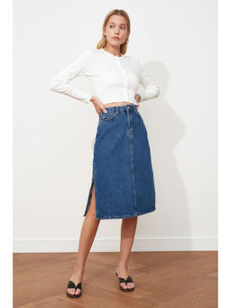 Trendyol - Denim Midi Straight Skirt