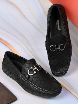 Cobblerz - Men Black Animal Print Loafers