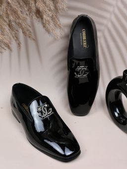 Cobblerz - Men Black Western Embellished Loafers