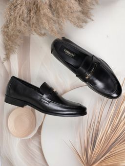 Cobblerz - Men Black Solid Formal Loafers