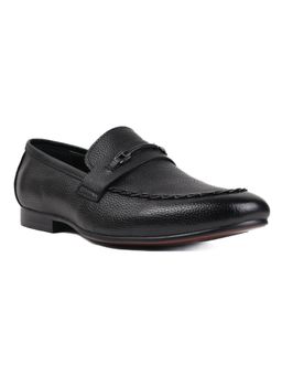 Cobblerz - Men Black Textured Formal Loafers