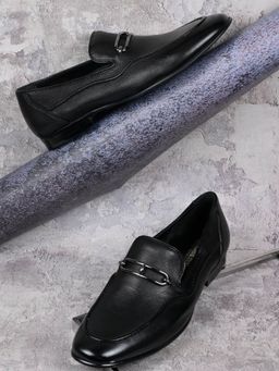 Cobblerz - Men Black Solid Formal Loafers