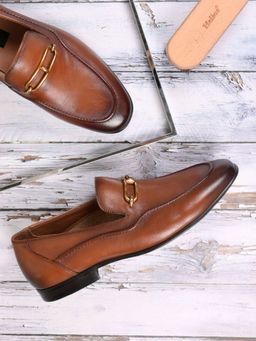 Cobblerz - Men Tan Solid Formal Loafers