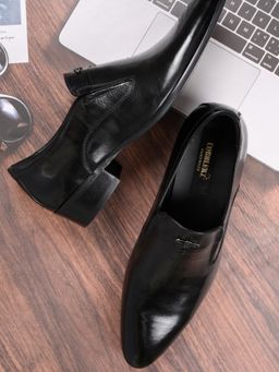 Cobblerz - Men Black Solid Formal Loafers