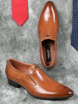 Cobblerz - Men Tan Solid Formal Loafers