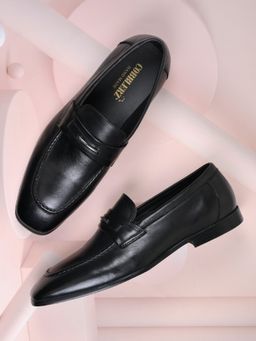 Cobblerz - Men Black Solid Formal Loafers