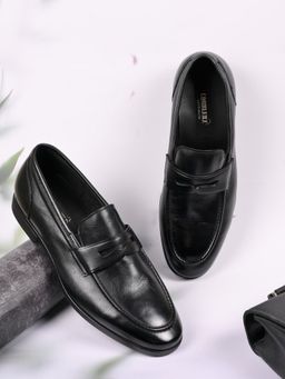 Cobblerz - Men Black Solid Formal Loafers
