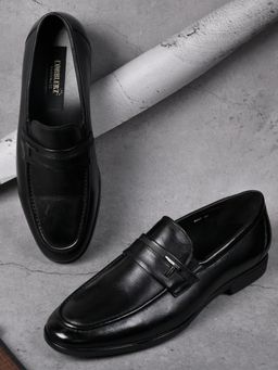 Cobblerz - Men Black Solid Formal Loafers