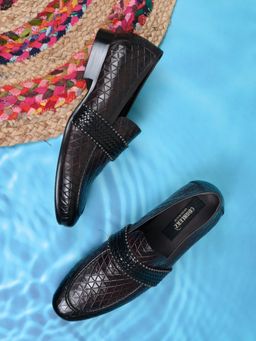 Cobblerz - Men Wine Patterned Loafers